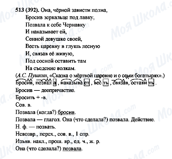 ГДЗ Російська мова 6 клас сторінка 513(392)