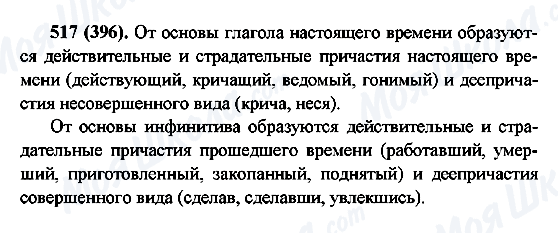 ГДЗ Русский язык 6 класс страница 517(396)