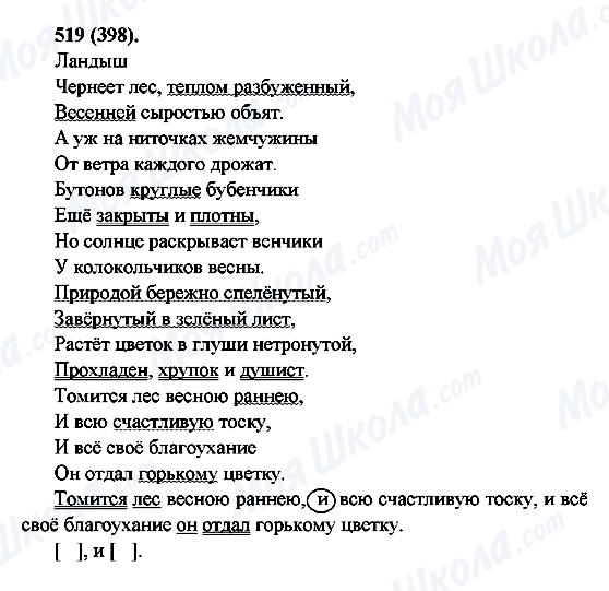 ГДЗ Русский язык 6 класс страница 519(398)