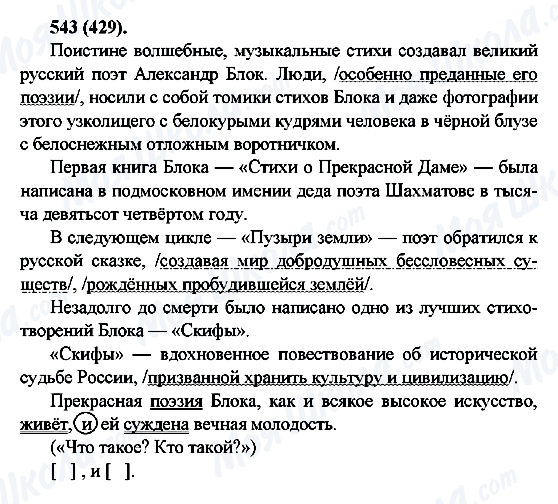 ГДЗ Русский язык 6 класс страница 543(429)