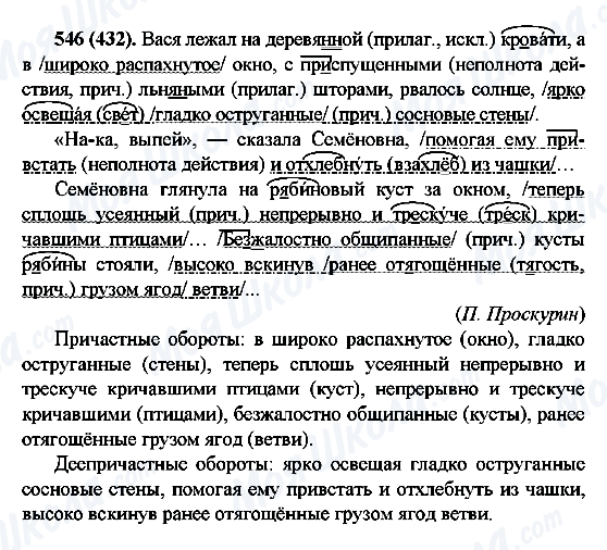 ГДЗ Російська мова 6 клас сторінка 546(432)