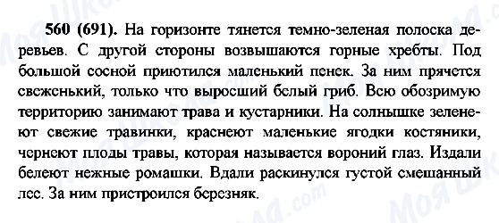 ГДЗ Російська мова 6 клас сторінка 560(691)