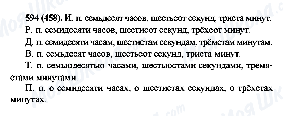 ГДЗ Русский язык 6 класс страница 594(458)