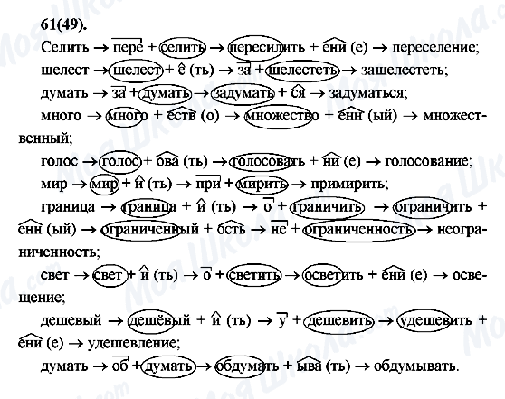 ГДЗ Русский язык 7 класс страница 61(49)