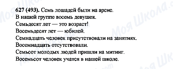 ГДЗ Російська мова 6 клас сторінка 627(493)