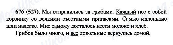 ГДЗ Російська мова 6 клас сторінка 676(527)