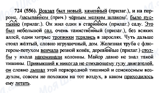 ГДЗ Русский язык 6 класс страница 724(556)