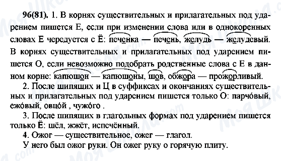 ГДЗ Російська мова 7 клас сторінка 96(81)