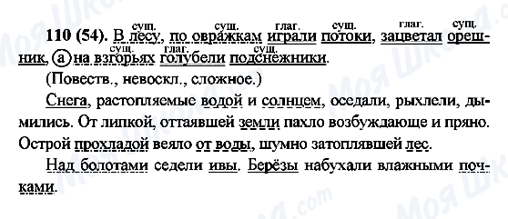 ГДЗ Російська мова 6 клас сторінка 110(54)