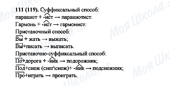 ГДЗ Російська мова 6 клас сторінка 111(119)