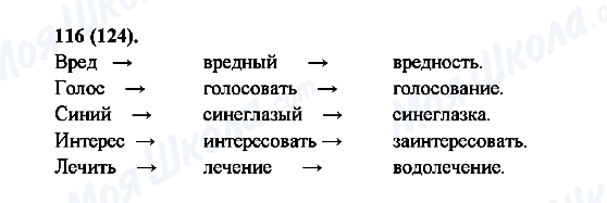 ГДЗ Русский язык 6 класс страница 116(124)