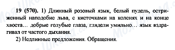 ГДЗ Російська мова 6 клас сторінка 19(570)