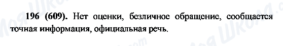 ГДЗ Русский язык 6 класс страница 196(609)