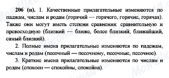 ГДЗ Російська мова 6 клас сторінка 206(н)