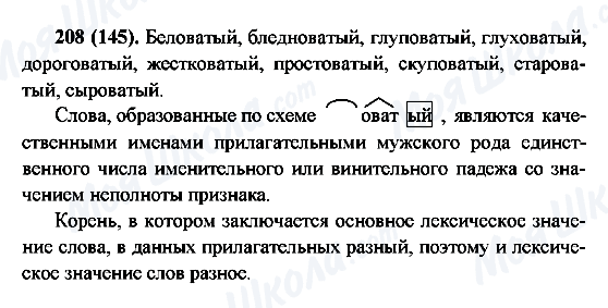 ГДЗ Російська мова 6 клас сторінка 208(145)