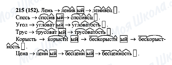 ГДЗ Російська мова 6 клас сторінка 215(152)