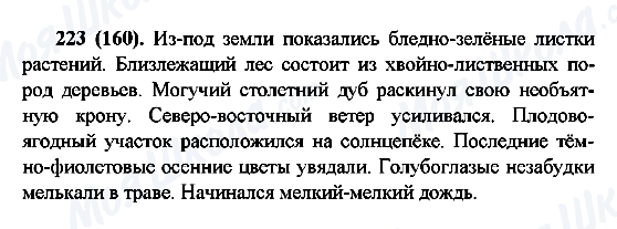 ГДЗ Русский язык 6 класс страница 223(160)