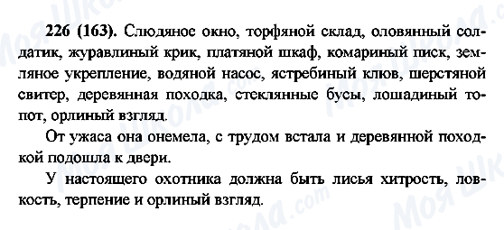 ГДЗ Російська мова 6 клас сторінка 226(163)
