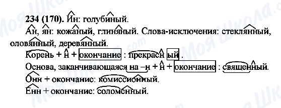 ГДЗ Русский язык 6 класс страница 234(170)