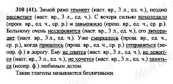 ГДЗ Російська мова 6 клас сторінка 310(41)