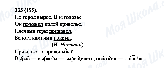 ГДЗ Русский язык 6 класс страница 333(195)