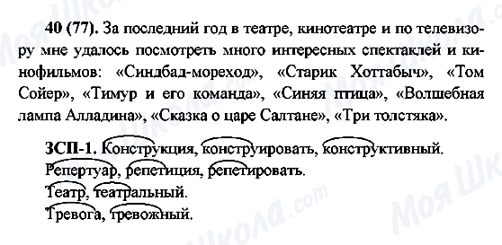 ГДЗ Російська мова 6 клас сторінка 40(77)