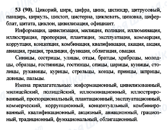 ГДЗ Російська мова 6 клас сторінка 53(90)