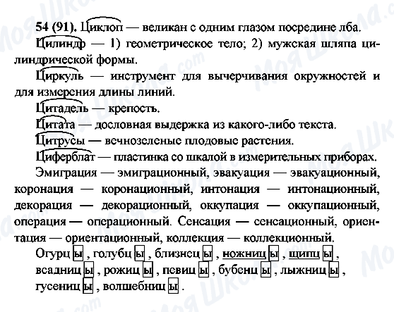 ГДЗ Русский язык 6 класс страница 54(91)