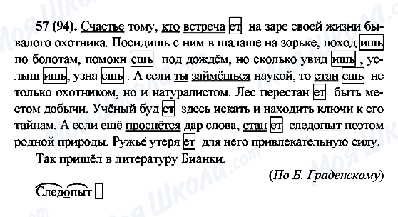 ГДЗ Російська мова 6 клас сторінка 57(94)