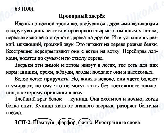 ГДЗ Російська мова 6 клас сторінка 63(100)