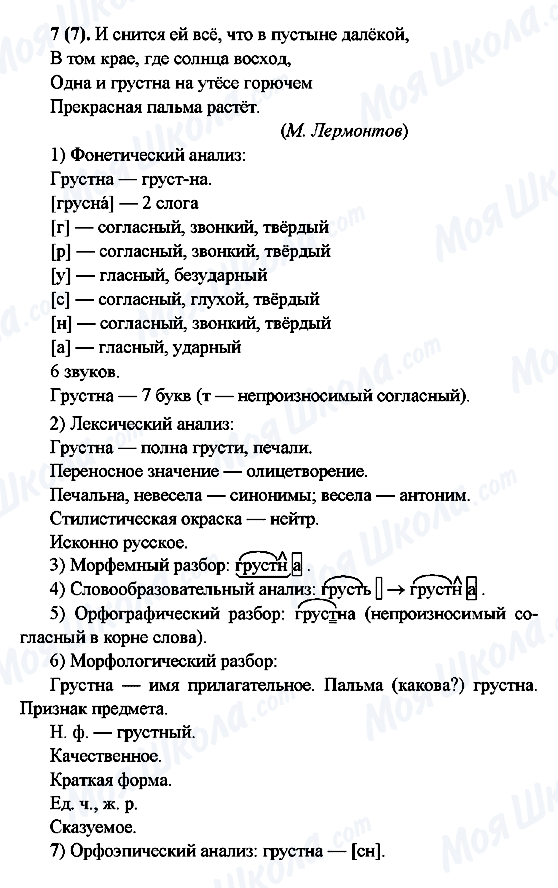 ГДЗ Русский язык 6 класс страница 7(7)