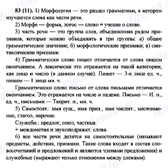 ГДЗ Русский язык 6 класс страница 83(11)