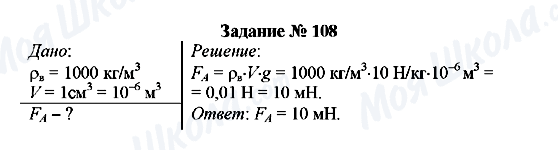 ГДЗ Физика 7 класс страница Задание № 108