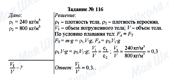 ГДЗ Фізика 7 клас сторінка Задание № 116