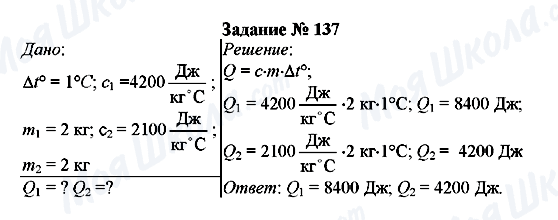 ГДЗ Фізика 8 клас сторінка Задание № 137