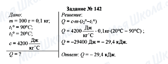 ГДЗ Фізика 8 клас сторінка Задание № 142