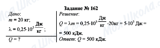 ГДЗ Фізика 8 клас сторінка Задание № 162