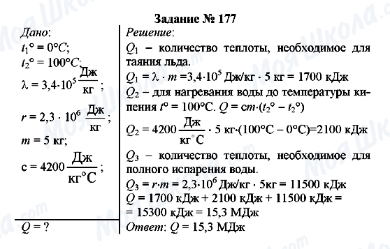 ГДЗ Физика 8 класс страница Задание № 177