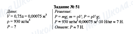 ГДЗ Физика 7 класс страница Задание № 51