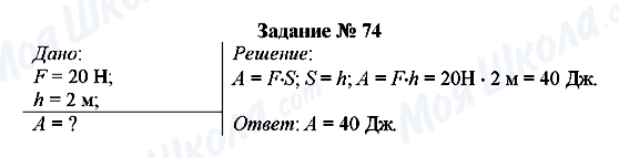 ГДЗ Физика 8 класс страница Задание № 74