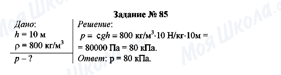 ГДЗ Фізика 7 клас сторінка Задание № 85