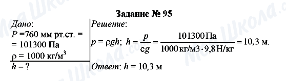 ГДЗ Фізика 7 клас сторінка Задание № 95