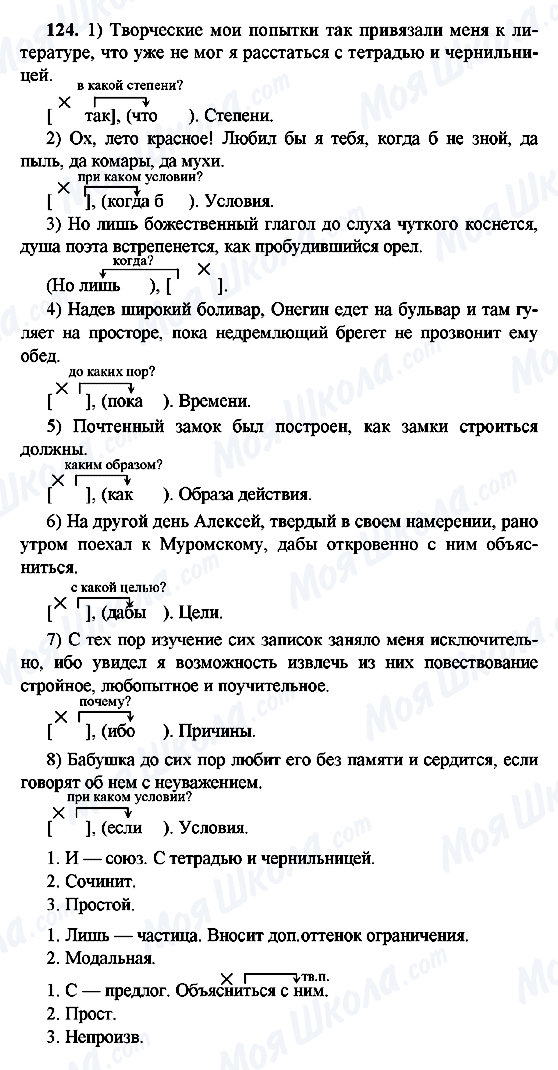 ГДЗ Русский язык 9 класс страница 124