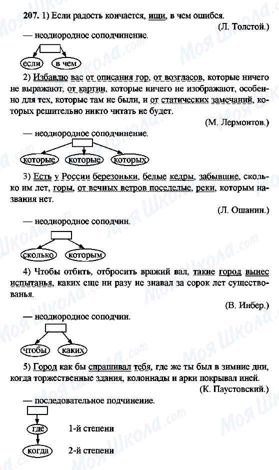 ГДЗ Російська мова 9 клас сторінка 207