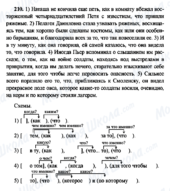 ГДЗ Російська мова 9 клас сторінка 210