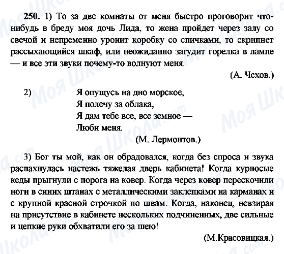 ГДЗ Російська мова 9 клас сторінка 250
