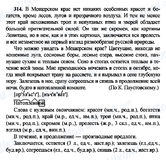 ГДЗ Російська мова 9 клас сторінка 314