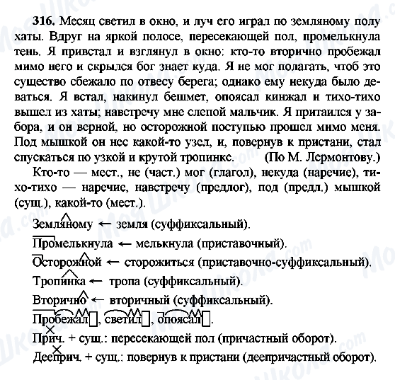 ГДЗ Російська мова 9 клас сторінка 316
