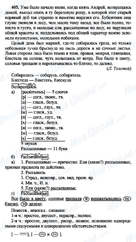 ГДЗ Російська мова 8 клас сторінка 405