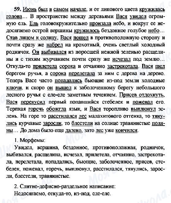 ГДЗ Російська мова 9 клас сторінка 59